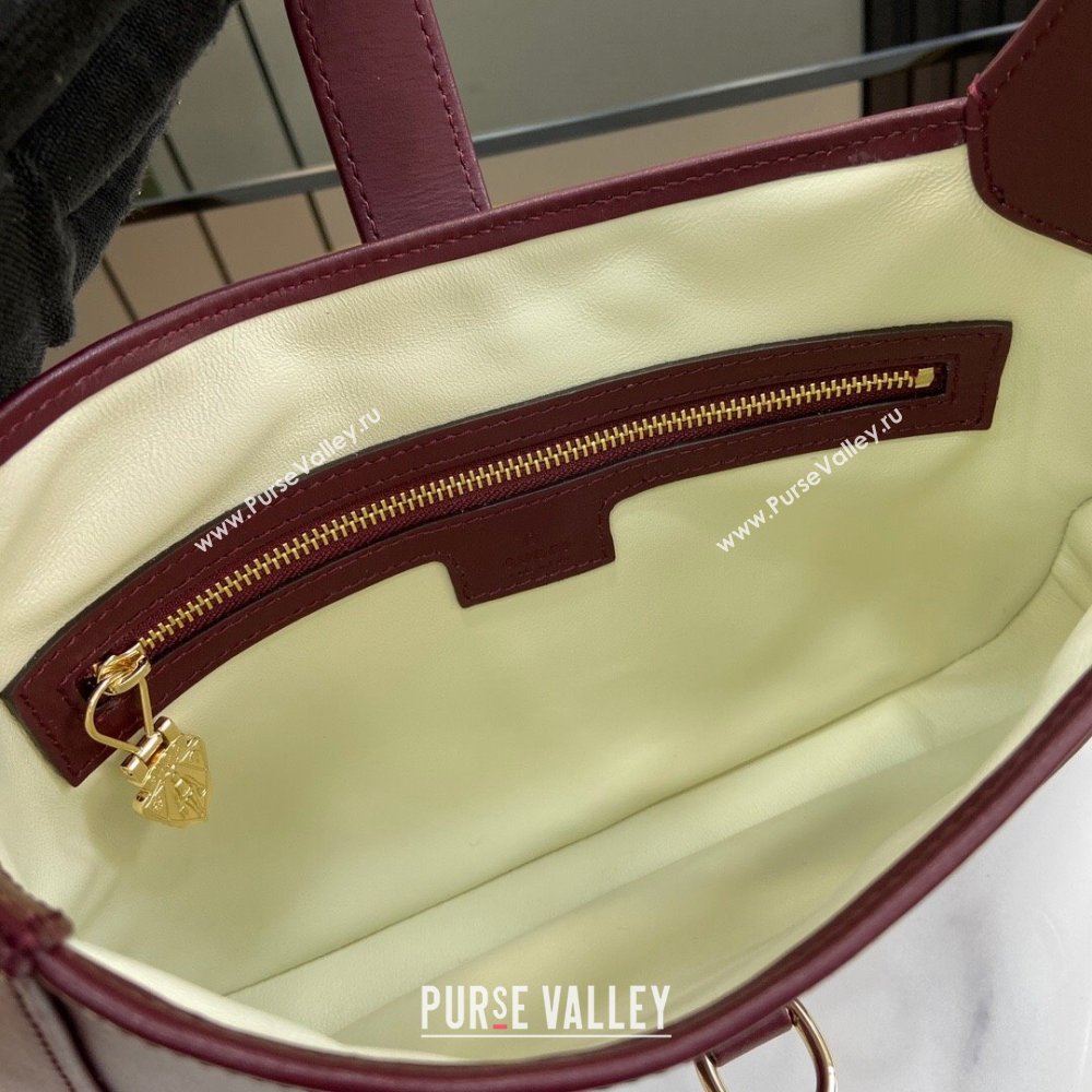 Gucci Jackie Small Shoulder Bag in Smooth Leather 782849 Burgundy 2024 (XLU-24041115)