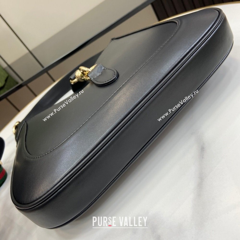 Gucci Jackie Small Shoulder Bag in Smooth Leather 782849 Black 2024 (XLU-24041118)