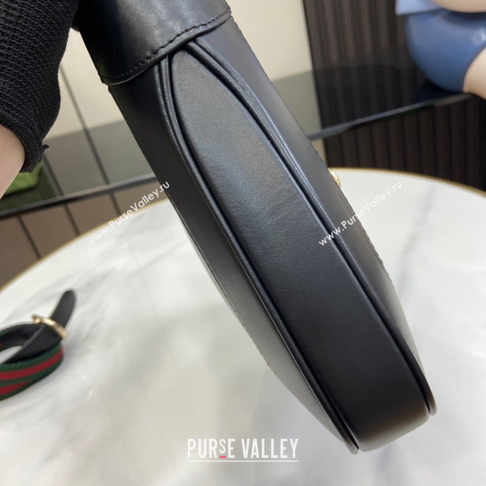 Gucci Jackie Small Shoulder Bag in Smooth Leather 782849 Black 2024 (XLU-24041118)
