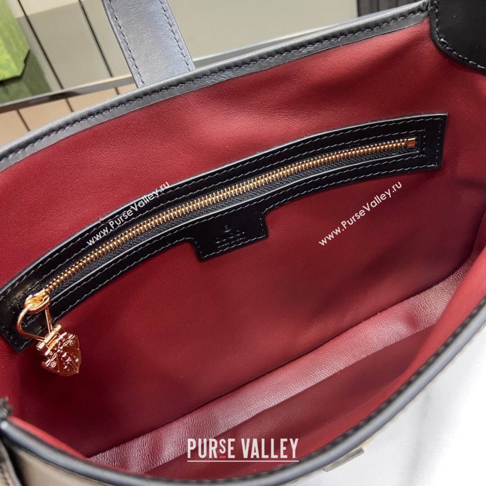 Gucci Jackie Small Shoulder Bag in Smooth Leather 782849 Black 2024 (XLU-24041118)