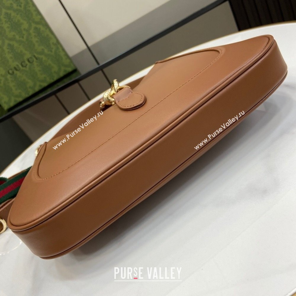 Gucci Jackie Small Shoulder Bag in Smooth Leather 782849 Brown 2024 (XLU-24041119)