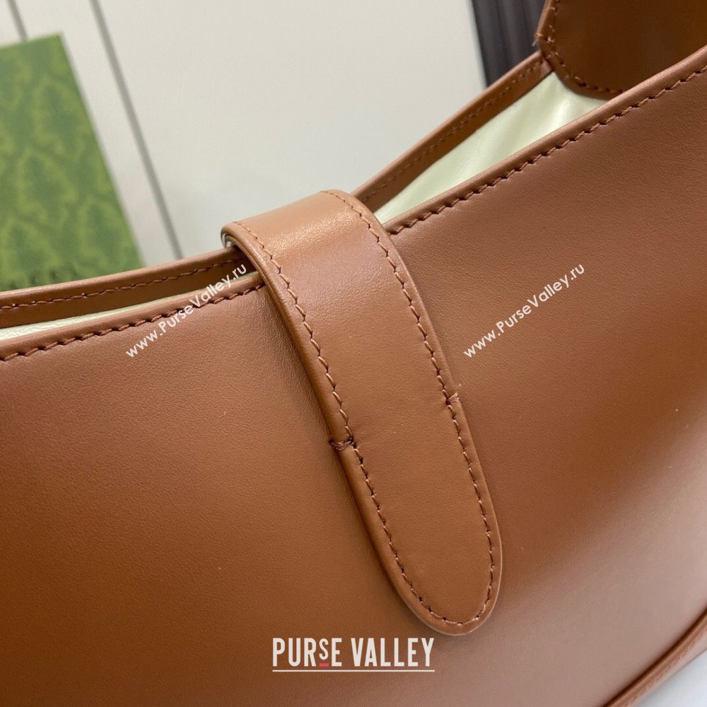 Gucci Jackie Small Shoulder Bag in Smooth Leather 782849 Brown 2024 (XLU-24041119)