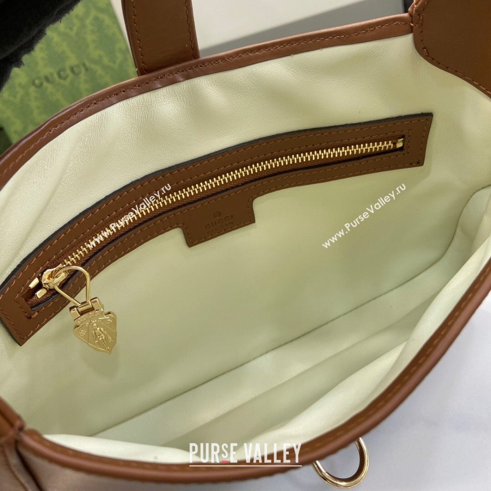 Gucci Jackie Small Shoulder Bag in Smooth Leather 782849 Brown 2024 (XLU-24041119)