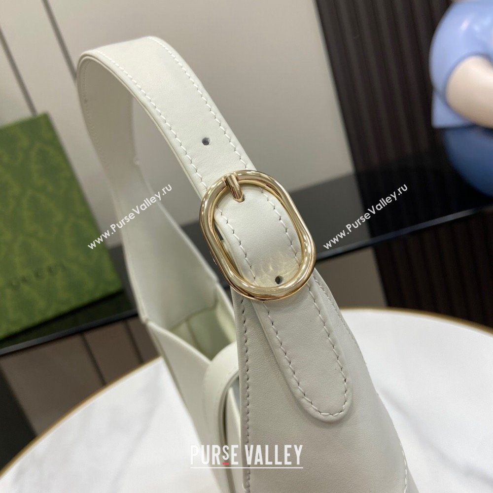 Gucci Jackie Small Shoulder Bag in Smooth Leather 782849 Ivory 2024 (XLU-24041120)