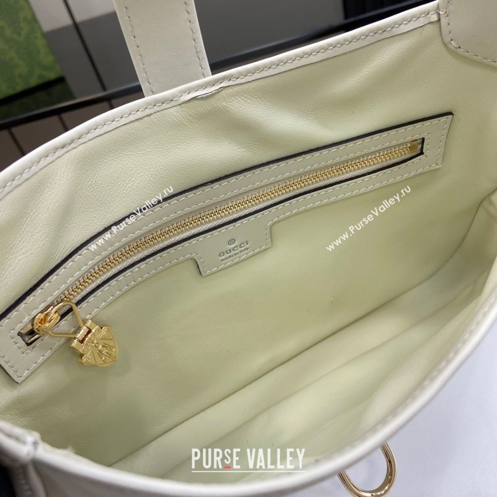 Gucci Jackie Small Shoulder Bag in Smooth Leather 782849 Ivory 2024 (XLU-24041120)