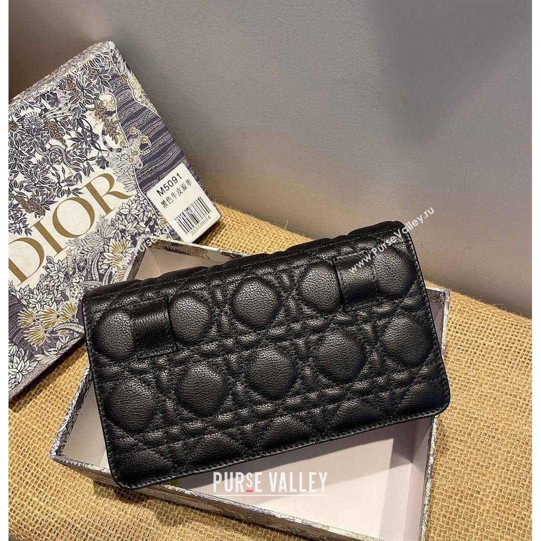Dior Caro Belt Pouch with Chain in Black Supple Cannage Calfskin 2021 (XXG-21090706)