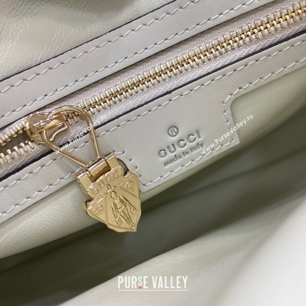 Gucci Jackie Small Shoulder Bag in Smooth Leather 782849 Ivory 2024 (XLU-24041120)