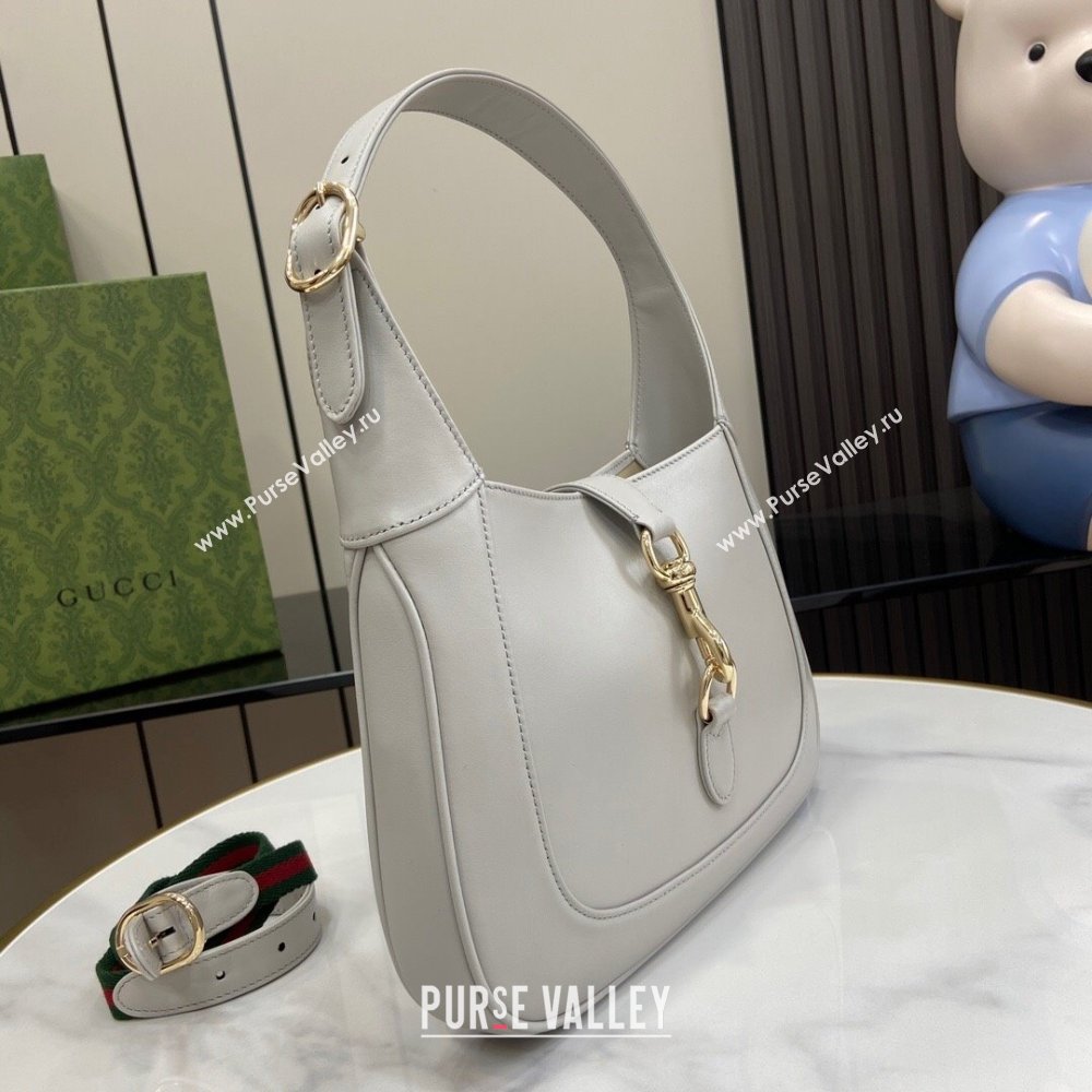 Gucci Jackie Small Shoulder Bag in Smooth Leather 782849 Grey 2024 (XLU-24041121)