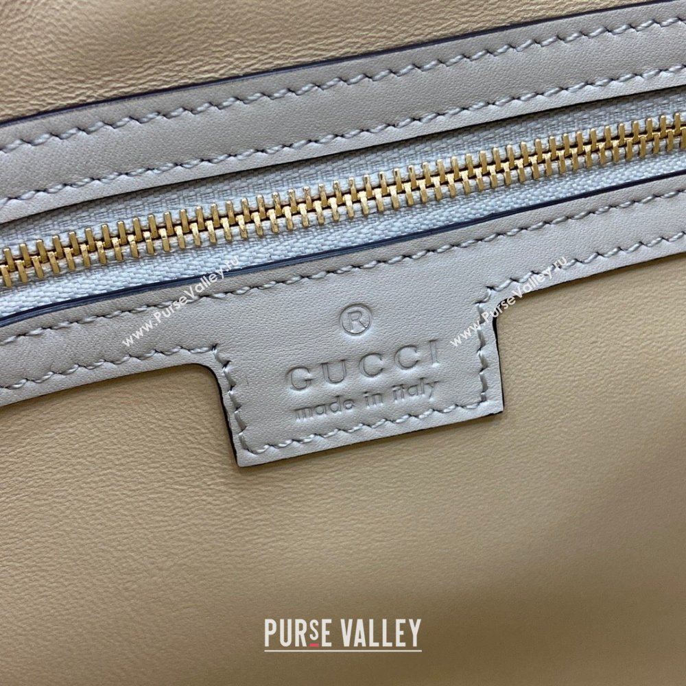 Gucci Jackie Small Shoulder Bag in Smooth Leather 782849 Grey 2024 (XLU-24041121)