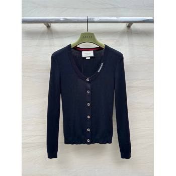Gucci Wool Cardigan G6613 Black 2024 (Q-24060613)