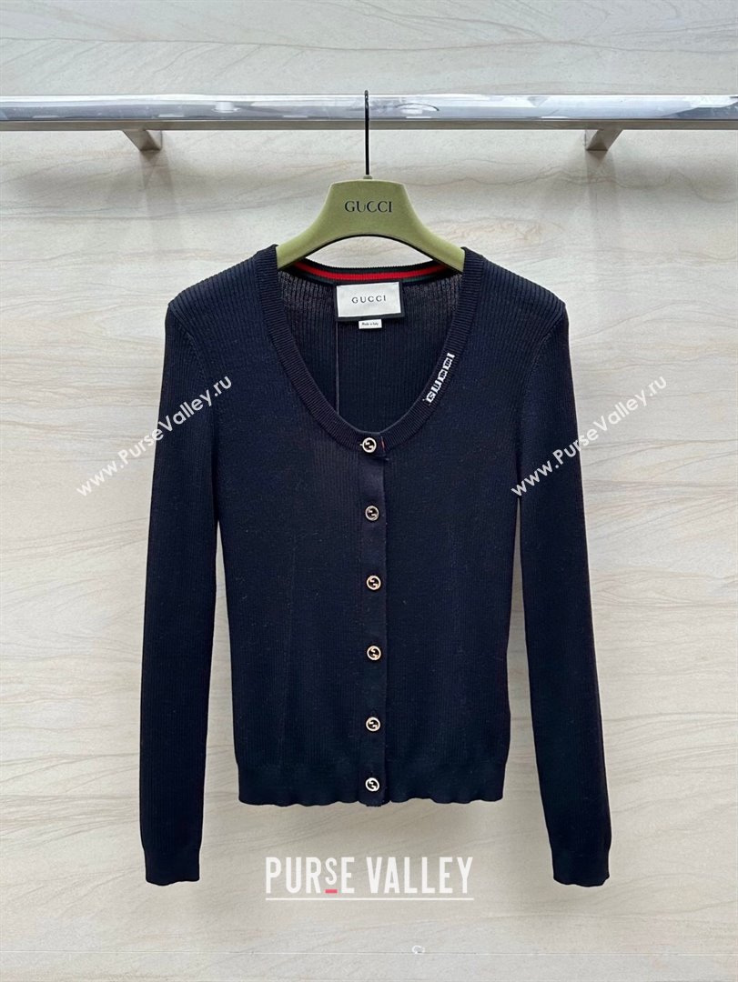 Gucci Wool Cardigan G6613 Black 2024 (Q-24060613)