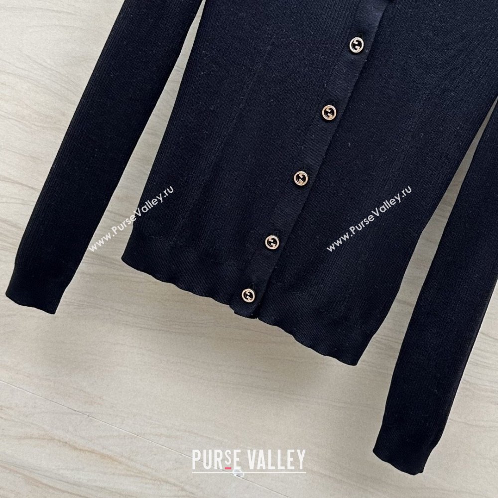 Gucci Wool Cardigan G6613 Black 2024 (Q-24060613)