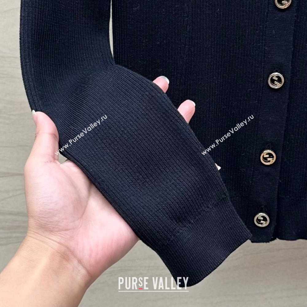 Gucci Wool Cardigan G6613 Black 2024 (Q-24060613)