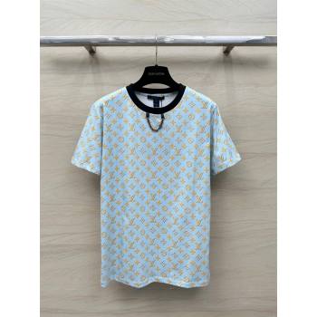 Louis Vuitton Monogram Cotton T-shirt LV6614 Blue 2024 (Q-24060614)