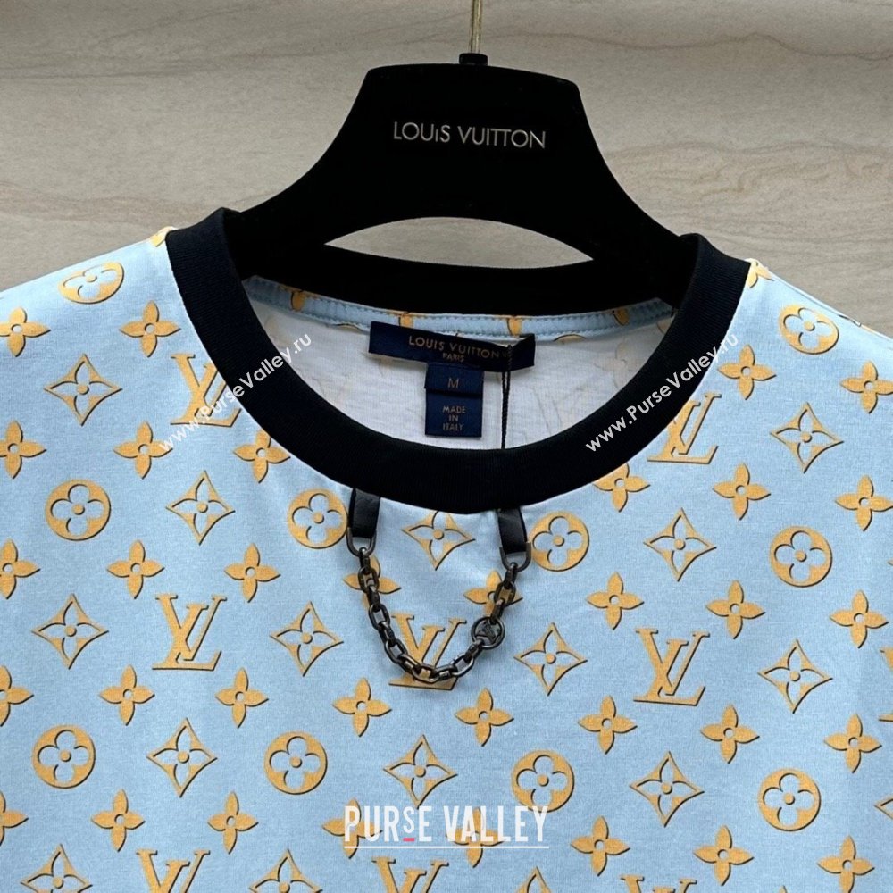 Louis Vuitton Monogram Cotton T-shirt LV6614 Blue 2024 (Q-24060614)