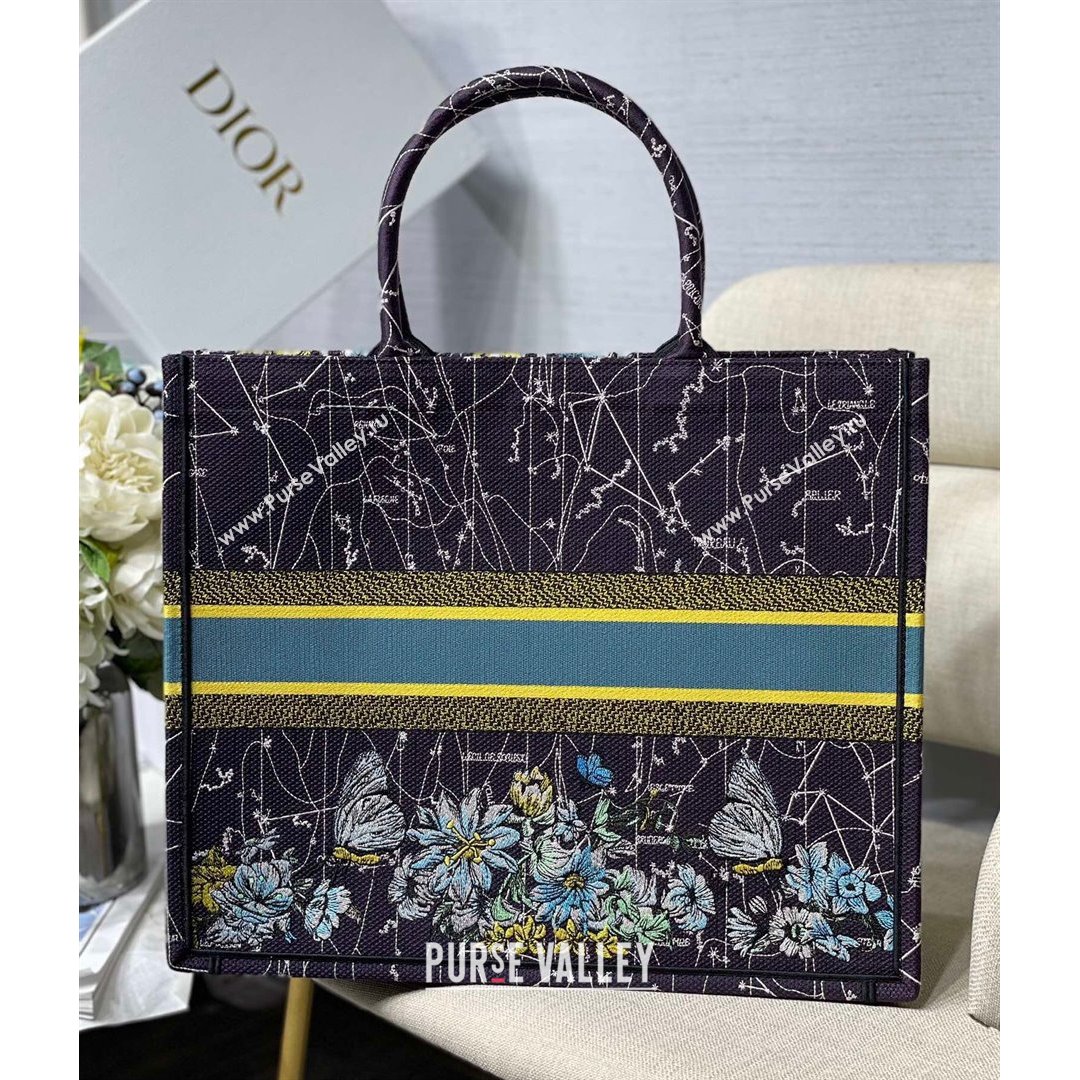 Dior Large Book Tote Bag in Blue Constellation Embroidery 2021 (XXG-21090709)