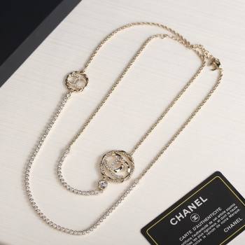 Chanel Crystal Chain Necklace CH111337 Gold 2023 (YF-23111337)