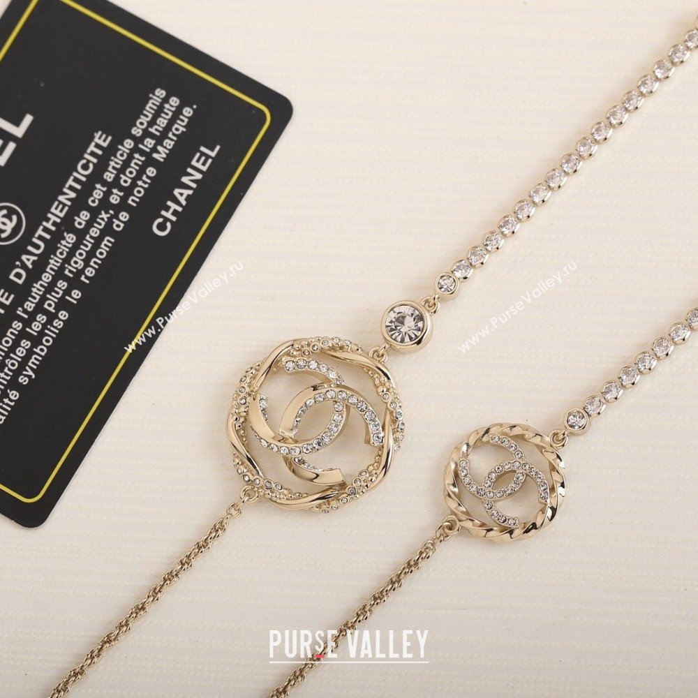 Chanel Crystal Chain Necklace CH111337 Gold 2023 (YF-23111337)