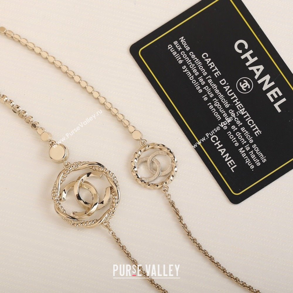 Chanel Crystal Chain Necklace CH111337 Gold 2023 (YF-23111337)