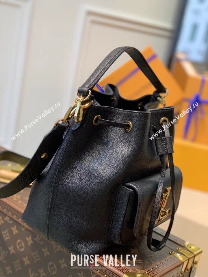 Louis Vuitton Leather Lockme Bucket M57687 Black 2025 (KI-250120057)