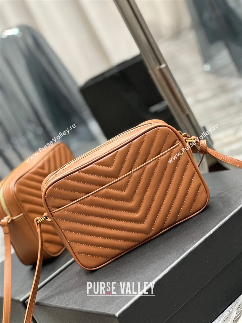 Saint Laurent Lou Camera Shoulder Bag in Quilted Leather 520534 Brown 2024 (MHUI-24102906)