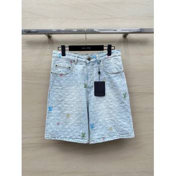 Louis Vuitton Monogram Denim Shorts LV6616 Blue 2024 (Q-24060616)