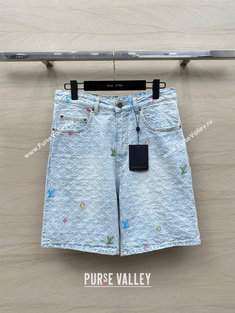 Louis Vuitton Monogram Denim Shorts LV6616 Blue 2024 (Q-24060616)