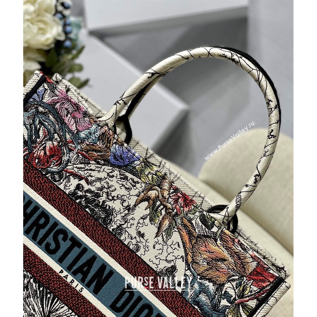 Dior Small Book Tote Bag in Latte Multicolor Constellation Embroidery 2021 (XXG-21090710)