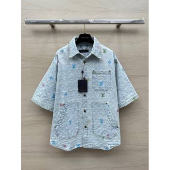 Louis Vuitton Monogram Denim Shirt LV6615 Blue 2024 (Q-24060615)