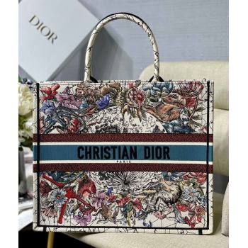 Dior Large Book Tote Bag in Latte Multicolor Constellation Embroidery 2021 (XXG-21090711)
