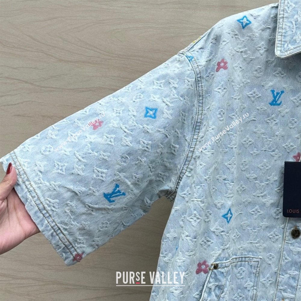 Louis Vuitton Monogram Denim Shirt LV6615 Blue 2024 (Q-24060615)