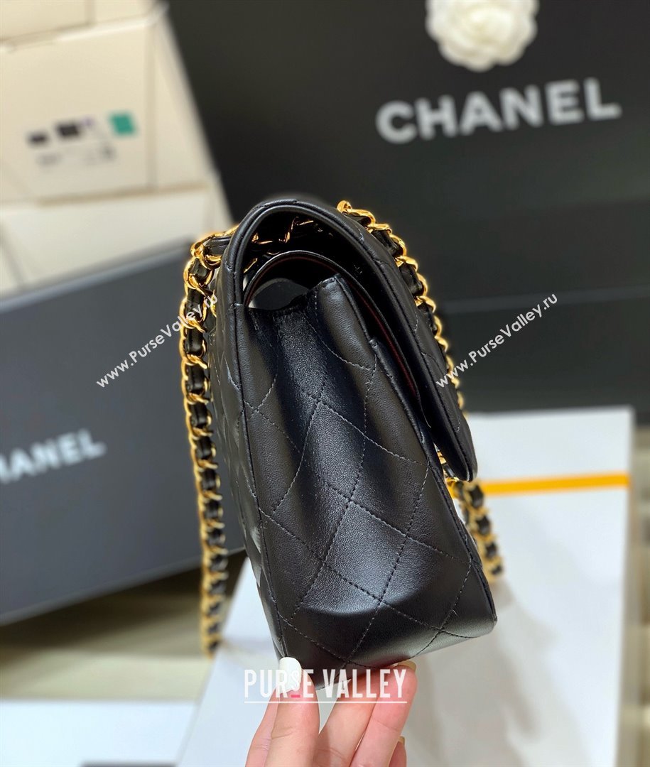 Chanel Original Lambskin Classic Large Flap Bag A58600 Black/Gold 2025 Top Quality (SHUNY-25011103)