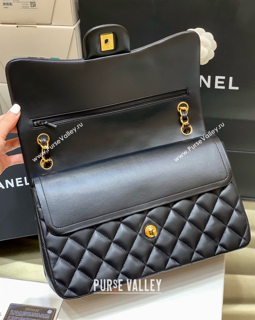 Chanel Original Lambskin Classic Large Flap Bag A58600 Black/Gold 2025 Top Quality (SHUNY-25011103)