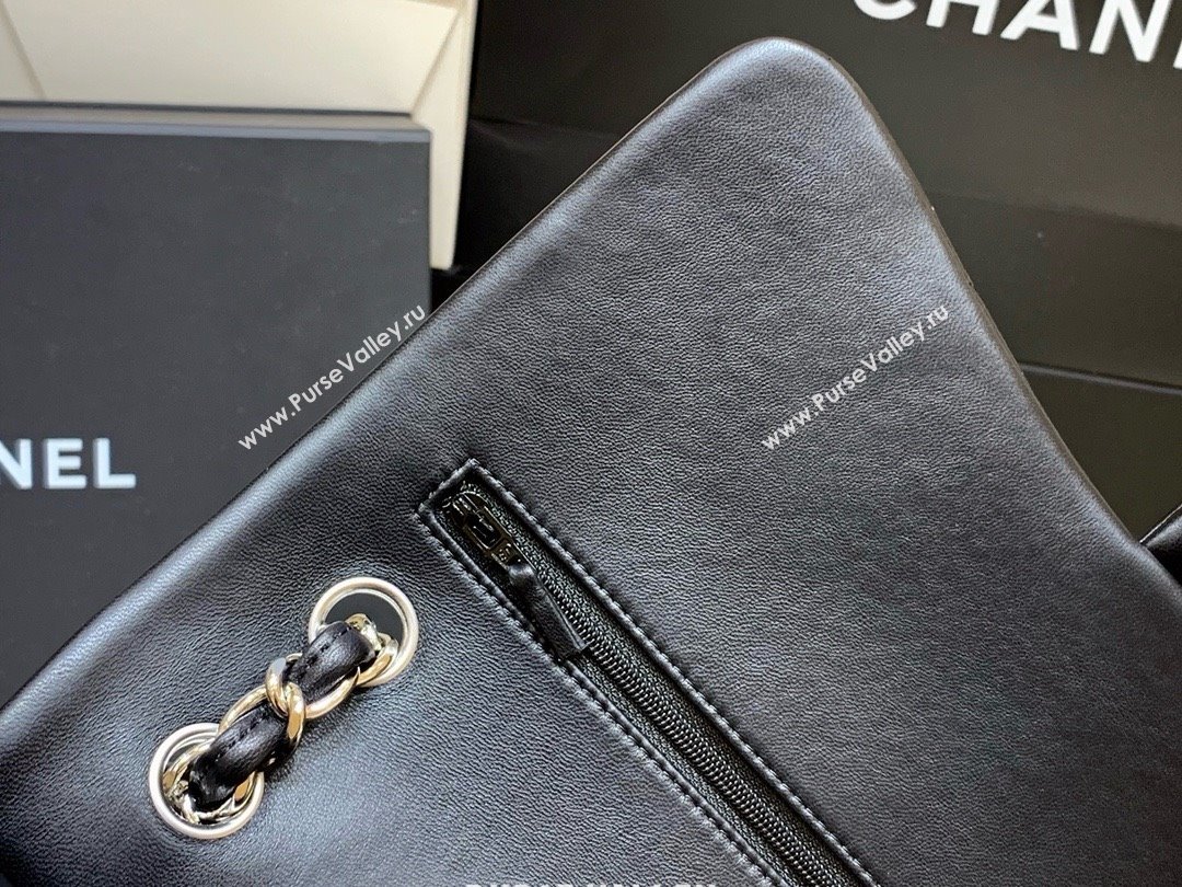 Chanel Original Lambskin Classic Large Flap Bag A58600 Black/Silver 2025 Top Quality (SHUNY-25011102)