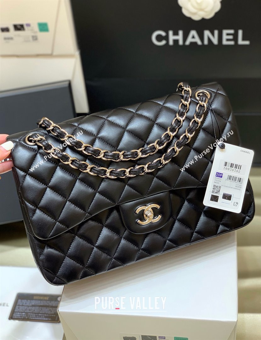 Chanel Original Lambskin Classic Large Flap Bag A58600 Black/Silver 2025 Top Quality (SHUNY-25011102)