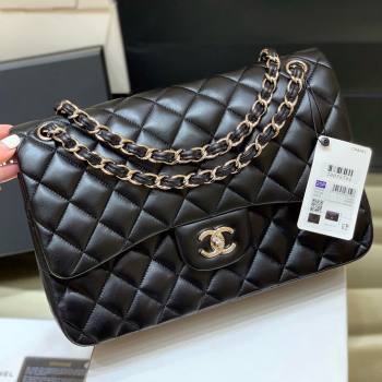 Chanel Original Lambskin Classic Large Flap Bag A58600 Black/Silver 2025 Top Quality (SHUNY-25011102)