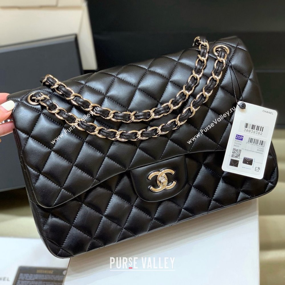 Chanel Original Lambskin Classic Large Flap Bag A58600 Black/Silver 2025 Top Quality (SHUNY-25011102)