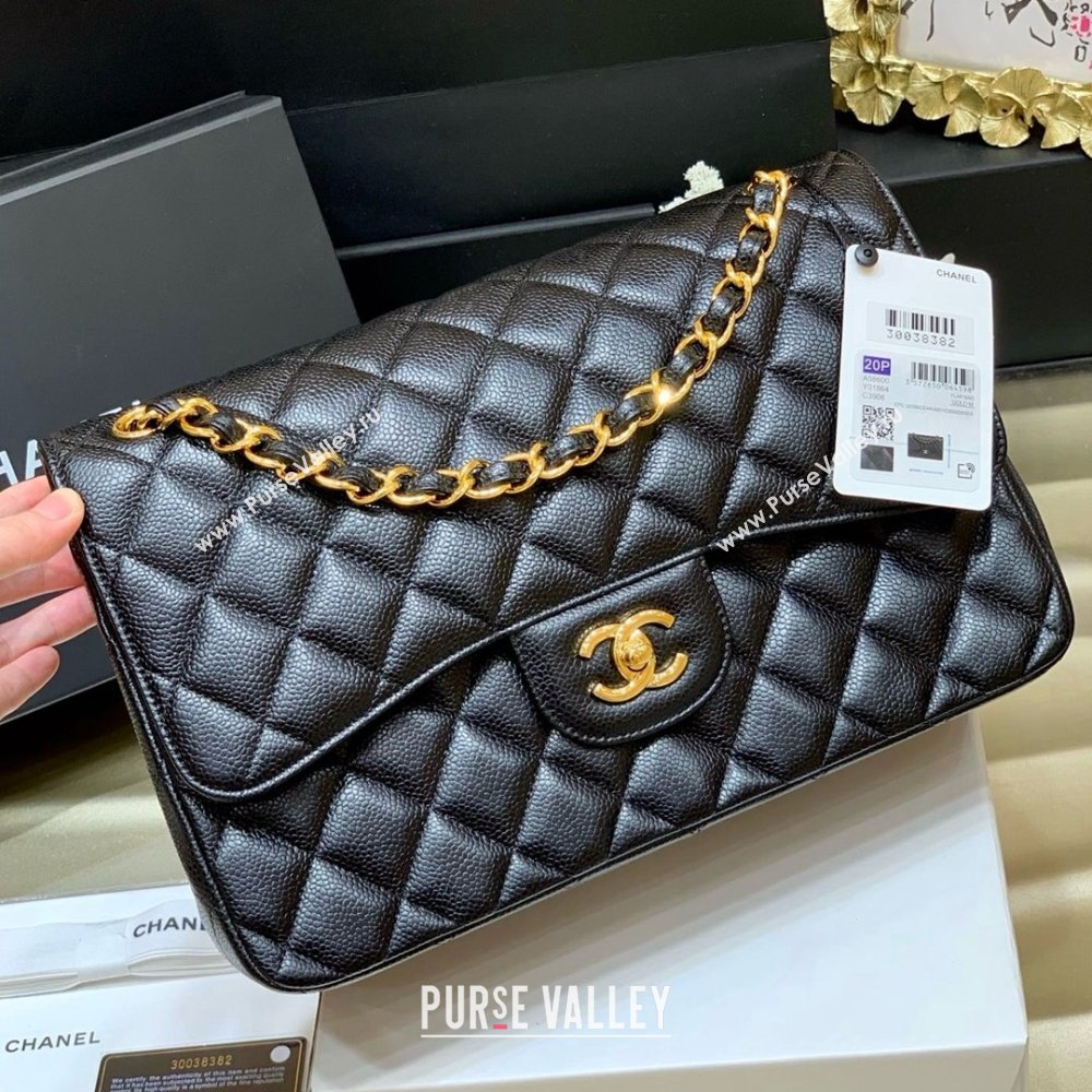 Chanel Classic Large Flap Bag in Original Grained Calfskin Leather A58600 Black/Gold 2025 Top Quality (SHUNY-25011105)