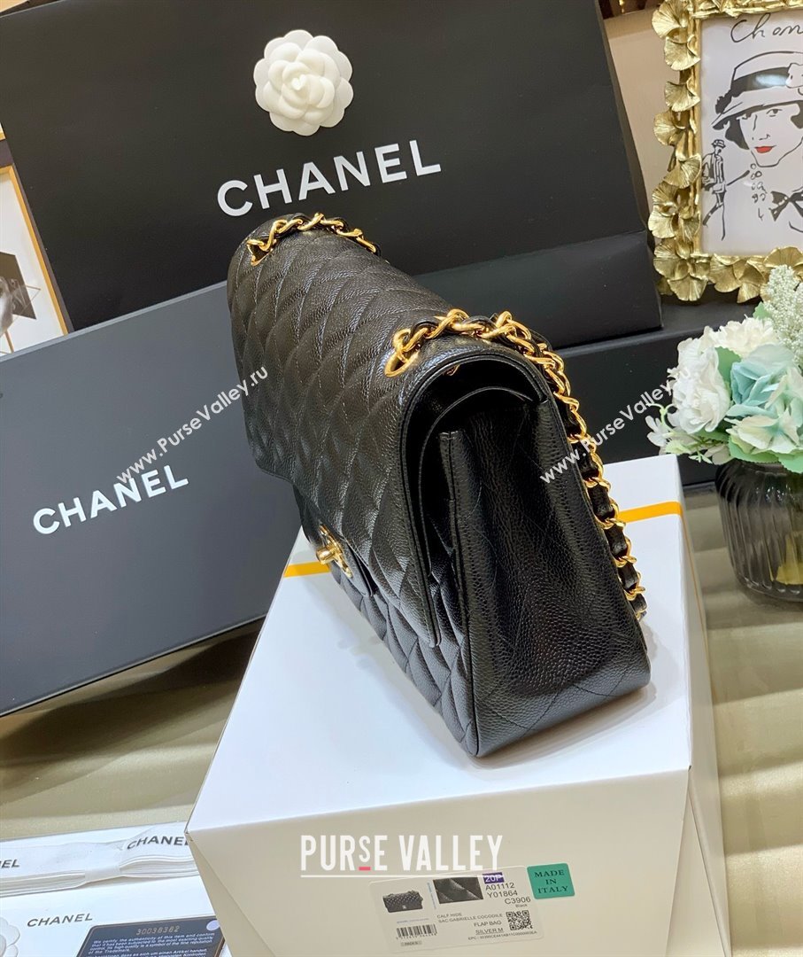 Chanel Classic Large Flap Bag in Original Grained Calfskin Leather A58600 Black/Gold 2025 Top Quality (SHUNY-25011105)