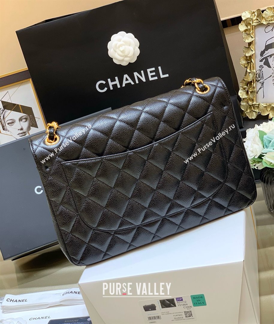 Chanel Classic Large Flap Bag in Original Grained Calfskin Leather A58600 Black/Gold 2025 Top Quality (SHUNY-25011105)