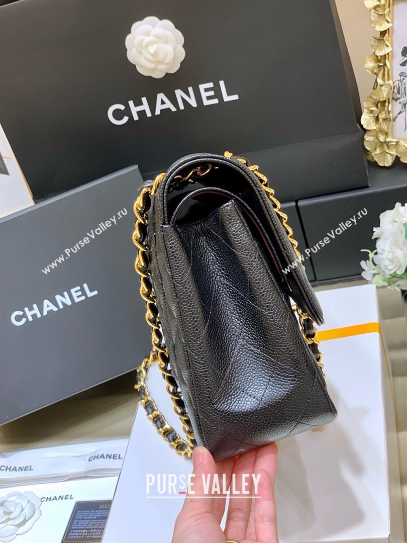 Chanel Classic Large Flap Bag in Original Grained Calfskin Leather A58600 Black/Gold 2025 Top Quality (SHUNY-25011105)