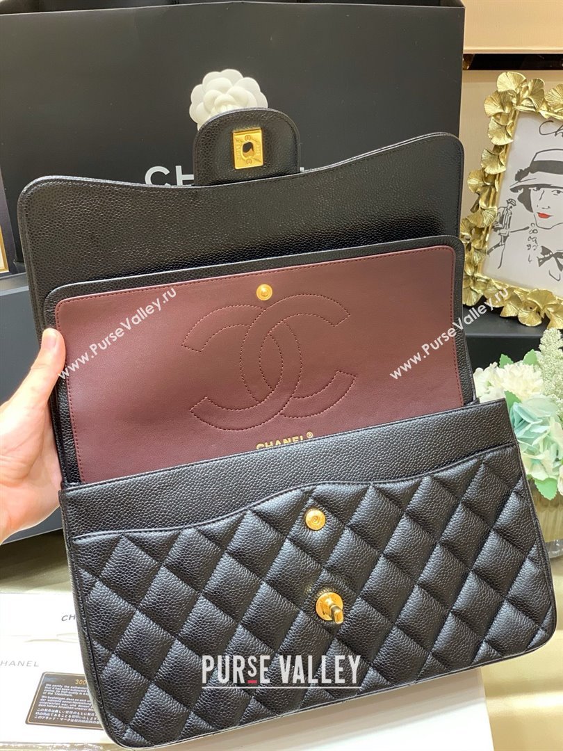 Chanel Classic Large Flap Bag in Original Grained Calfskin Leather A58600 Black/Gold 2025 Top Quality (SHUNY-25011105)