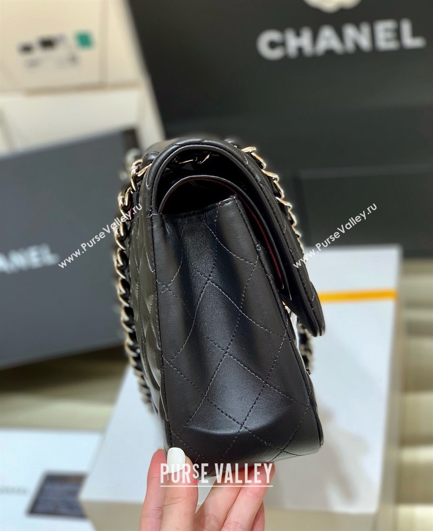 Chanel Original Lambskin Classic Large Flap Bag A58600 Black/Silver 2025 Top Quality (SHUNY-25011102)