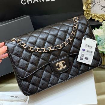 Chanel Classic Large Flap Bag in Original Grained Calfskin Leather A58600 Black/Silver 2025 Top Quality (SHUNY-25011106)