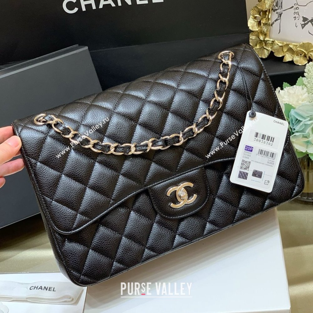 Chanel Classic Large Flap Bag in Original Grained Calfskin Leather A58600 Black/Silver 2025 Top Quality (SHUNY-25011106)