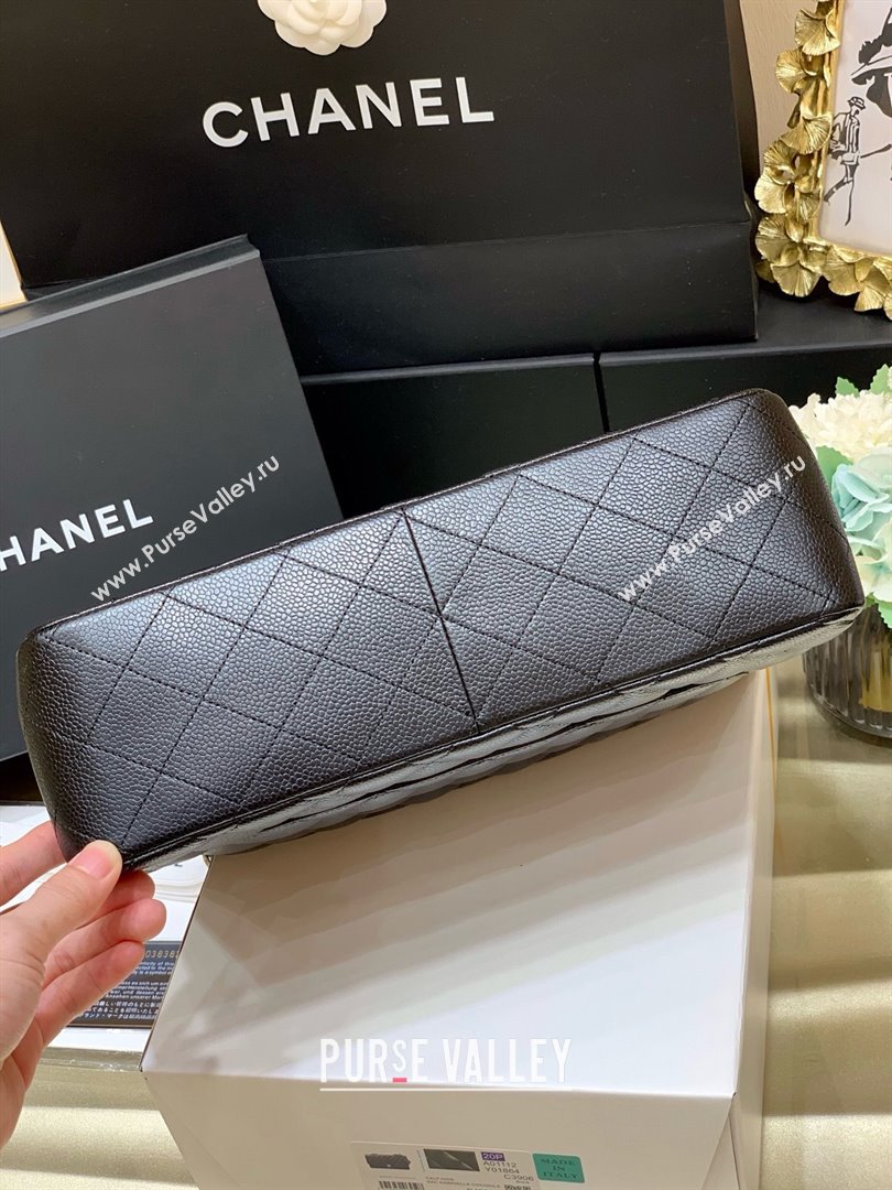 Chanel Classic Large Flap Bag in Original Grained Calfskin Leather A58600 Black/Silver 2025 Top Quality (SHUNY-25011106)