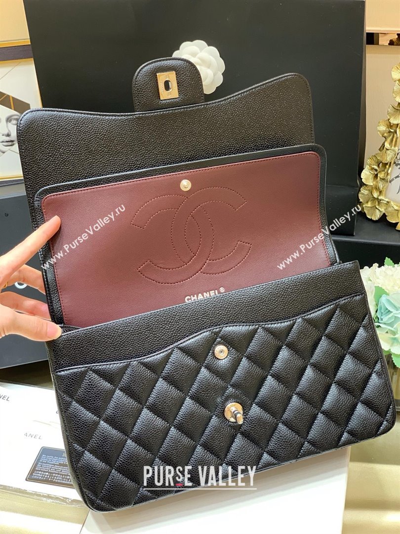 Chanel Classic Large Flap Bag in Original Grained Calfskin Leather A58600 Black/Silver 2025 Top Quality (SHUNY-25011106)