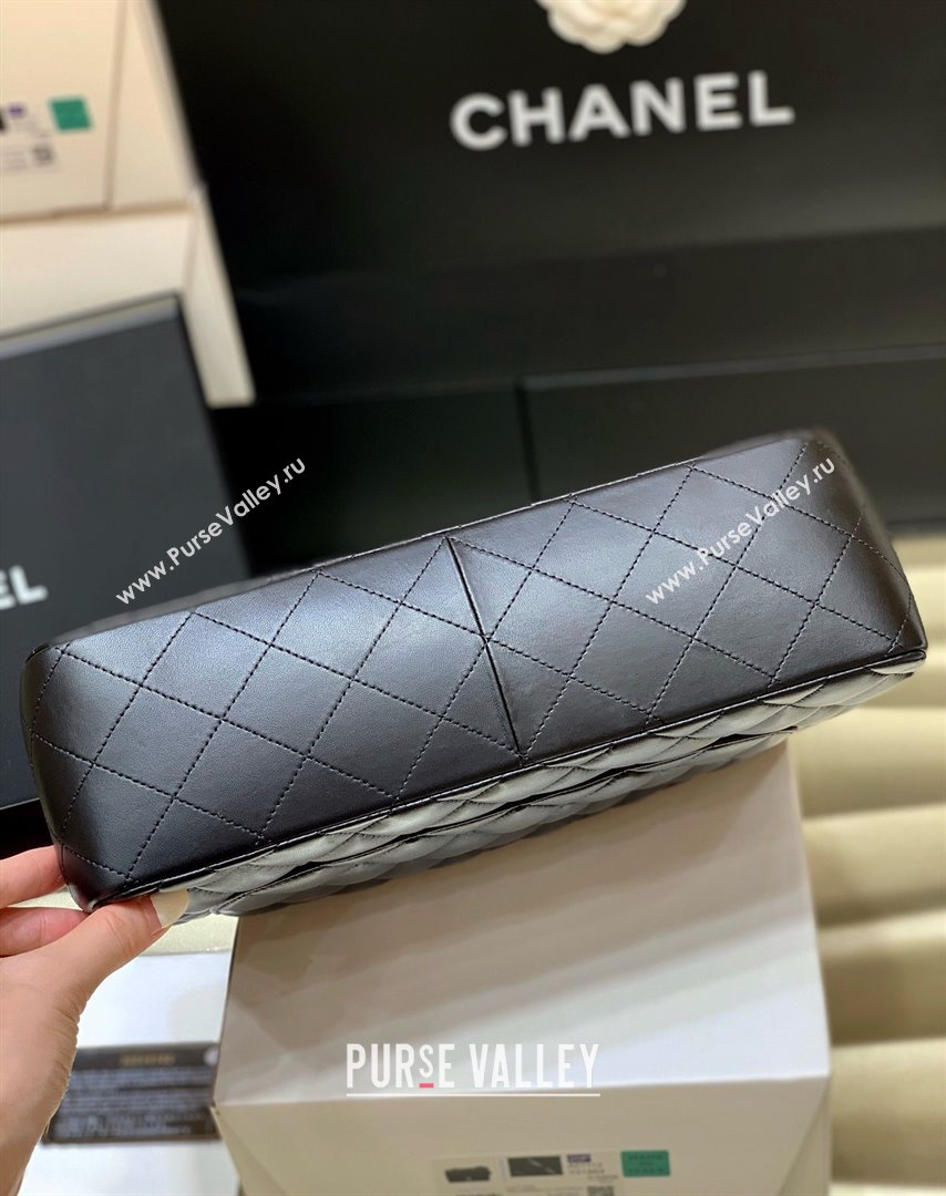 Chanel Original Lambskin Classic Large Flap Bag A58600 Black/Silver 2025 Top Quality (SHUNY-25011102)