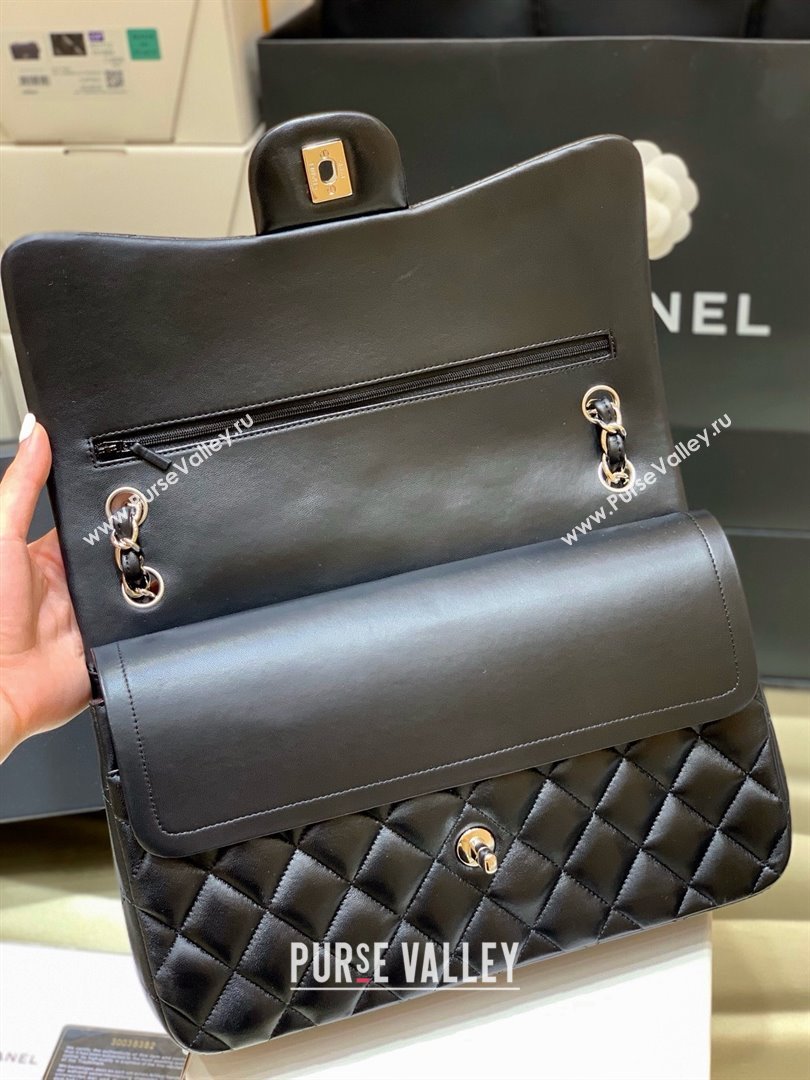 Chanel Original Lambskin Classic Large Flap Bag A58600 Black/Silver 2025 Top Quality (SHUNY-25011102)