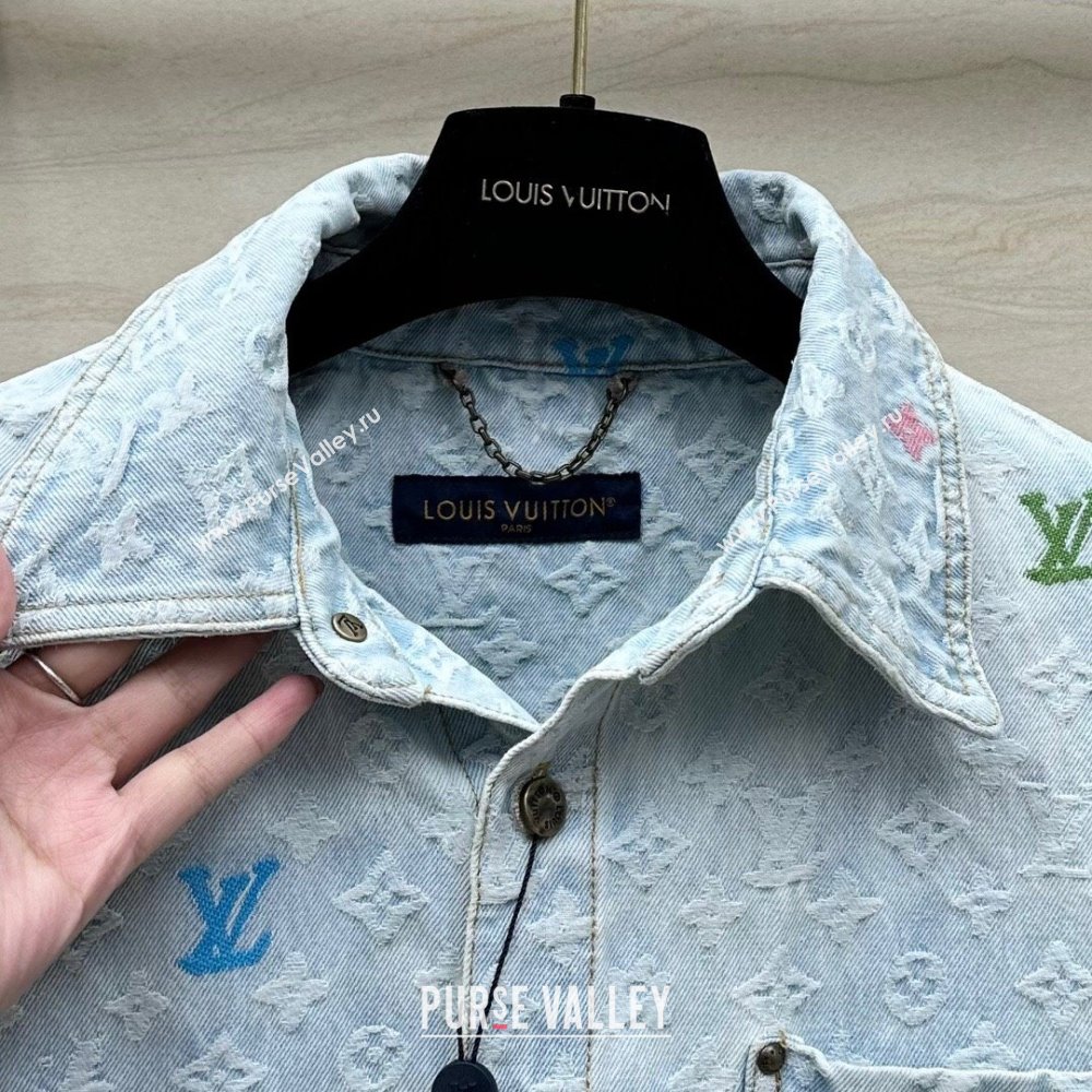 Louis Vuitton Monogram Denim Shirt LV6615 Blue 2024 (Q-24060615)